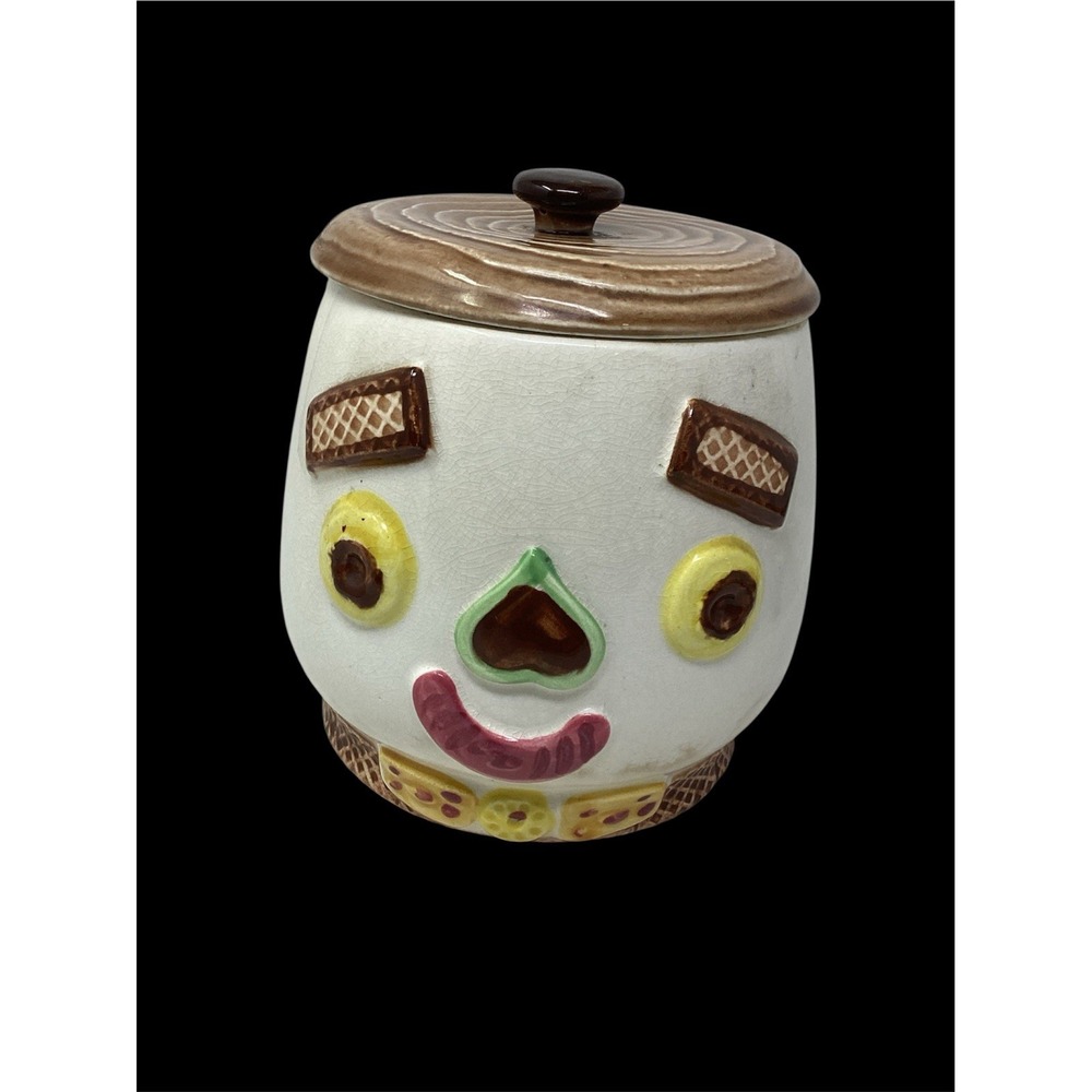 Rare Vintage Napco Retro Cookie Jar Two Face Happy Sad  Anthropomorphic Ceramic